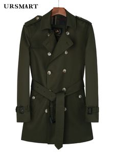 Heren Trench Coats Medium Long Wind Breaker Mens Militaire groene Double Rainproof Trench Coat Dubbele Britse stijl Fashion Wool Liner Jeugdjas 230812