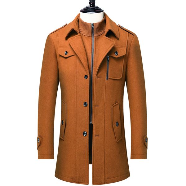 Capas de zanja para hombres Cashmere Cashmere Outwear Jackets de invierno Overcoats Combates de lana de alta calidad.