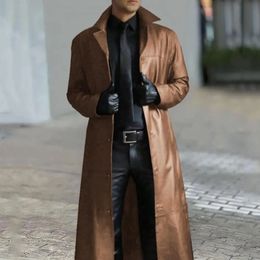Trenchs d'hommes Hommes Faux Cuir Veste Manteau Élégant Coupe-Vent Streetwear avec Slim Fit 231012