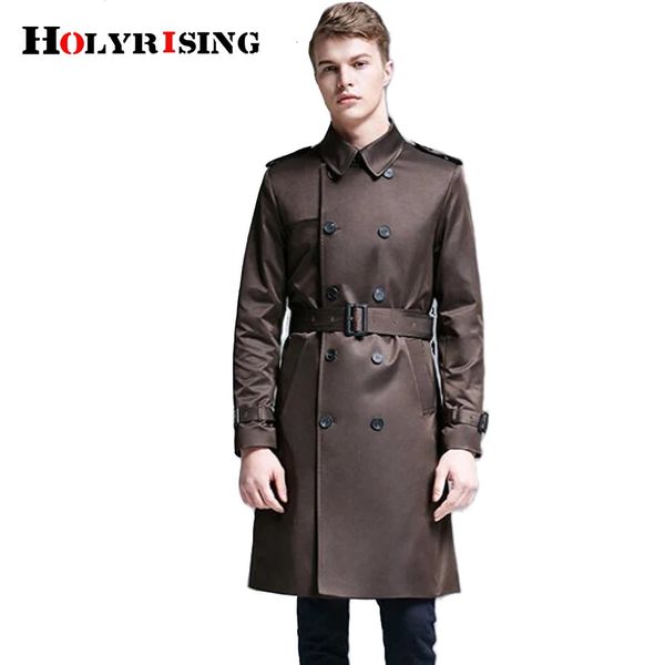 Trenchs pour hommes Trench Long pour hommes gabardina hombre jaqueta masculina manteau de bureau long à double boutonnage pour hommes 231130