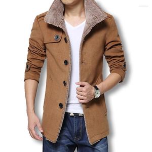 Hommes Trench Coats Hommes Long Manteau De Laine Vestes D'hiver Et Slim Fit Coupe-Vent De Haute Qualité Plus La Taille Viol22