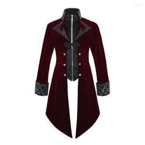 Heren Trench Coats Men Middeleeuwse Victoriaans kostuum Tuxedo Gentlema Tailcoat Gothic Steampunk Vintage Frock Outfit voor VD2889