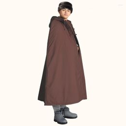 Herengeuljagen mannen poncho warme winter windbreker zwaar gewatteerd lange katoenen voering cape regenjassen man thermische mantel met kap