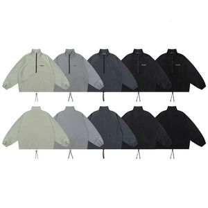 Heren Trench Coats Heren en Dames dezelfde stijl Windscheper losse winddichte pullover Half ritsjack voor tieners 230417