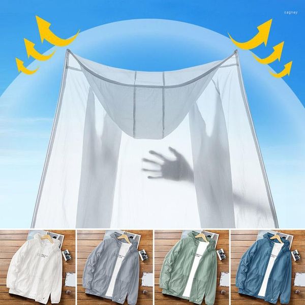 Gabardina para hombre, chaqueta de protección solar de verano para hombre, moda ultrafina, transpirable, pareja, Multicolor, piel de montar, deportes, secado rápido