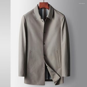 Hommes Trench-Coats Hommes Coupe-Vent 2023 Printemps Mi-long De Haute Qualité Casual Revers Outwear Gentleman Luxe Affaires Jeunes Vêtements