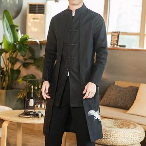 Heren Trench Coats Mens jas mode herfst heren lange katoenen windvaartjassen overjas mannelijke casual winter uit het kader van de rede viol 22