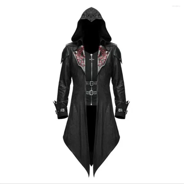 Caídas de zanjas para hombres Mensor Vintage Halloween Capeto de sudadera con capucha gótica Cospla de cosplay de uniforme de manga de uniforme steampunk S-5XL