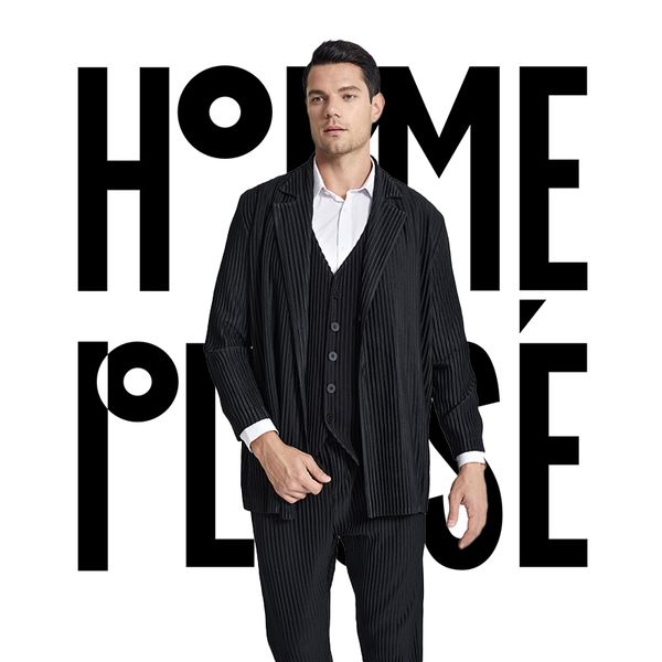 Trenchs de hommes Miyake plissé homme costume décontracté veste 2023 été coupe-vent cardigan vêtements de luxe 230925