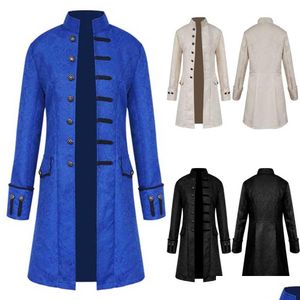 Heren Trenchcoats Nieuwe Vetement Femme Mannen Winter Warm Vintage Slipjas Jas Kleding Effen Overjas Uitloper Knoppen Jas Streetwear D Dhnsx