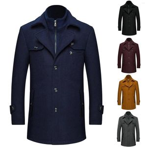 Trenchs de hommes manteaux en nylon veste hommes hommes doudounes d'hiver épaissie manteau de laine chaude couleur unie affaires décontractées