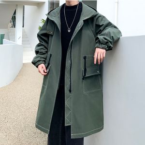 Trenchs pour hommes manteaux de poche surdimensionnés Style coréen mode Streetwear vestes longues marque de luxe vêtements pour hommes 230912