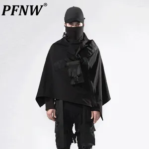 Heren Trenchcoats PFNW Tide Darkwear Trendy Functionele Rits Outdoor Winddicht Cape Tactische Losse Mantel Punk Gothic Jas 12Z4927