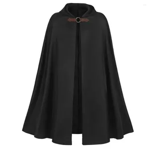 Heren Trench Coats Pirate Vampire kostuum Volwassen Larp -outfit Medieval Knight Cloak Cape Warrior Hood Robe Halloween voor mannen 123 cm