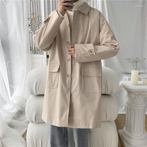 Hommes Trench Coats Plua Taille 5XL Hommes Casual Solide Automne Manteau Manteau De Mode Style Coréen Mâle High Street Long Coupe-Vent Trenchcoat Viol2