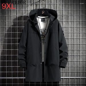 Trench Coats pour hommes plus manteau de printemps de brise-vent de taille dans la veste section pour hommes 8xl 9xl Vêtements