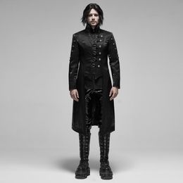 Herengeul Lagen Rave rave heren gotische prachtige mid-long jas asymmetrische flappen persoonlijkheidsstadium performance jacketmen's