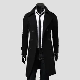 Trench Coats Men's Simple Temperament Tempérament à la froide épaisse épaisse Collier Streetwear Streetwear Men Veste pour usure quotidienne
