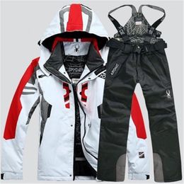 Gabardinas para hombres Traje de esquí Chaqueta de snowboard Pantalones Invierno Térmico al aire libre y pantalones Parka impermeable a prueba de viento