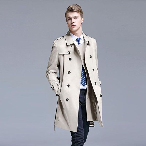 Gabardina para hombre, abrigo de moda para primavera y otoño, abrigo largo para hombre joven británico de estilo coreano, cazadora de invierno a la moda para hombre JacketMe