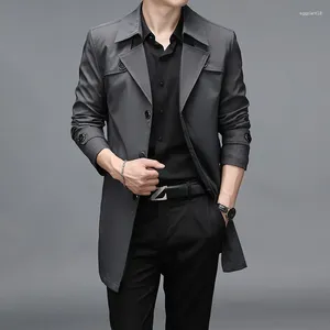 Heren Trench Coats Spring Autumn Long Men Fashion Business Casual Wind Breakher Coat Mens vaste Single Breasted Outerwear Plus Size 8xl