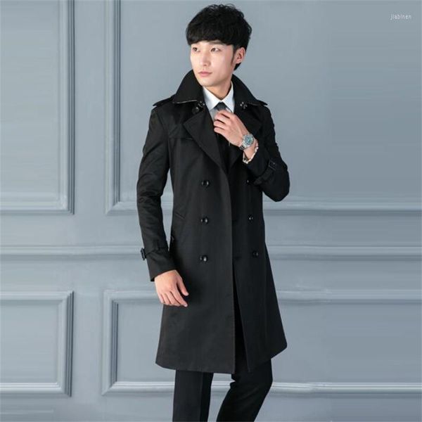 Hommes Trench Coats Printemps Hommes Automne Style Coupe-Vent Long Slim Mode Coréenne Casual Camperas De Hombre Invierno