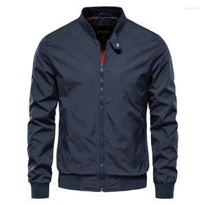 Heren Trenchcoats Lente Heren Bovenkleding Mannelijke Jas Bomberjack Voor Mannen Mode Opstaande Kraag Jassen Casual Kleding Effen Kleur MY717