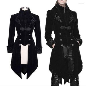 Hommes Trench Coats Steampunk Femmes Hommes Robe Médiévale Costume Velet Col Montant Tailcoat Gothique Vampire Cosplay Veste S-5XLMen's Kend22