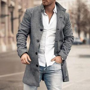 Gabardinas para hombres Abrigos con estilo Hombres Abrigo Mangas largas Todo fósforo Otoño Invierno Abrigo grueso a prueba de frío