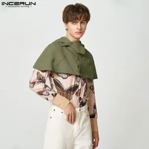 Heren Trench Coats Summer Spring Tops Incerun 2024 knappe mannen Mouwloze mantel mantels Kape mannelijke streetwear solide korte dunne jassen S-5XL