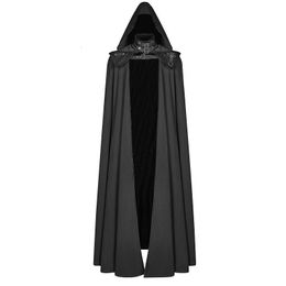 Abrigos de zanjas para hombres Chaqueta con capucha medieval unisex Capa de capa gótica Hombres Mujeres Zanjas largas Halloween Cosplay Mago Capa de muerte Traje de túnica 230904