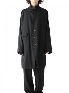 Trenchs d'hommes Urban Youth Fashion Tendance Coupe-vent Noir Design Super Lâche Grande Taille Manteau à col montant