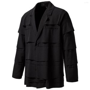 Heren trenchcoats Vintage zwarte jas stiksels kleding Steampunk gotische middeleeuwse windjack overjas originele ontwerper lange blazer