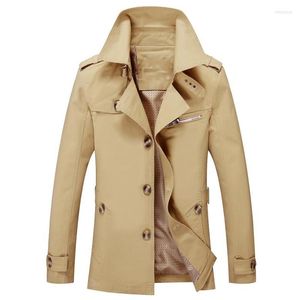 Heren Trench Coats Winterjas Merkontwerper Warm Fashion Breaker Jacket Male Pure Color Jackets Casaco Masculino Groothandel