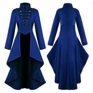 Heren Trench Coats Women Middeleeuwse Victoriaans kostuum Tuxedo Tailcoats Gothic Steampunk onregelmatige zoom Vintage Frock Outfit Coat VD1984