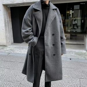 Heren Trench Coats Wollen jas mannelijke Koreaanse versie van de trend in lange knappe losse winter