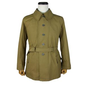 Heren Trench Coats WWII Frankrijk Frans Army Model 1938 Bourgeron Jacket Tan