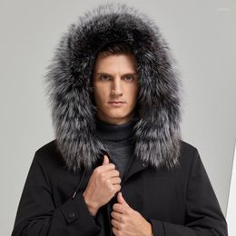 Мужские тренчи YN-2099, зимние пальто с супер меховым воротником, стиль Rex Courage, преодолевает модное пальто средней длины