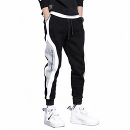 Pantalons pour hommes Automne Coréen Versi Doublure En Peluche Jogging Pantalon Cargo Militaire Sports Casual Hiver Pantalon De Jogging Épaissi x57U #