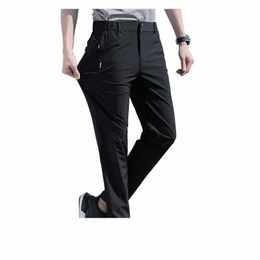 Pantalon pour hommes été multi-taille glace soie stretch respirant droit sec élastique extérieur multi-usages pantalons décontractés i7Yy #