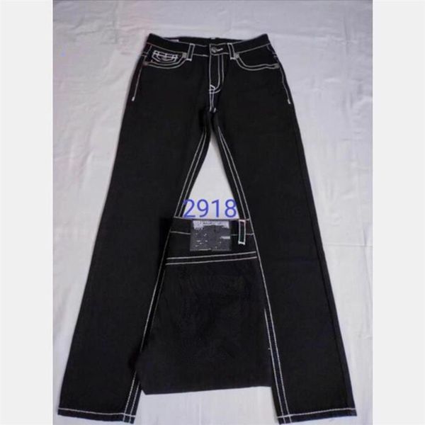 Hommes vrai jean pantalons longs hommes ligne grossière super religion jean vêtements homme décontracté crayon bleu noir Denim pantalon M2918235u