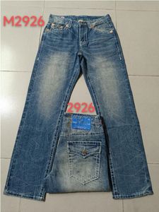 Heren True Lange Broek Heren Grove Lijn Super Religie Jeans Kleding Man Casual Potlood Blauw Zwart Denim Broek M2926