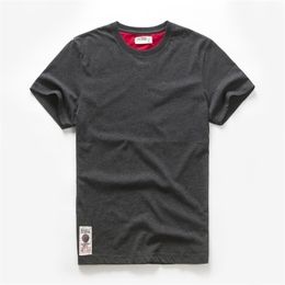 Heren t -shirt katoen vaste kleur t -shirt mannen causal oneck basic t -shirt mannelijke hoogwaardige klassieke tops 220527