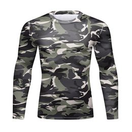 T-shirts pour hommes 100% polyester camouflage hommes entraînement t-shirts rashguard quickdry mma jiu jitsu boxe couche de base couche de base chemise personnalisée 230918