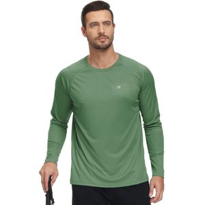 T -shirts voor heren 2023 UPF 50 RASH GUARD T -shirt Athletic Crewneck Sweatshirt Lange mouw Vissen Hiking Workout Outdoor Pullover Shirt 230427