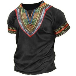 T-shirts pour hommes Vêtements africains pour hommes Dashiki T-shirt Vêtements traditionnels Vêtements à manches courtes Casual Rétro Streetwear Vintage Style ethnique 230914