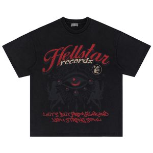 T -shirts voor heren Amerikaans Vintage Hellstar T -shirt Rood alfabet Print Hellstar Hoogwaardige katoen ademende korte mouw T -shirt paar Top T -shirt 230818