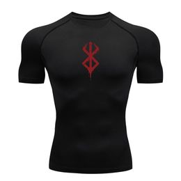 Camisetas para hombres Anime Berserk Guts Camisa de compresión para hombres Fitness Deporte Correr Gimnasio apretado Camisetas Atlético Tops de secado rápido Camiseta Verano 230918