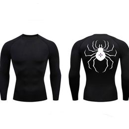 Tshirts masculins anime chasseur x chasseur compression tshirts fantôme troupe araignée imprimer des chemises de couchage long gym de gym