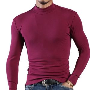 Magliette da uomo ARCSINX Magliette in cotone da uomo di grandi dimensioni 3XL 4XL 5XL Autunno Inverno Dolcevita Maglietta da uomo Slim Fit Moda Uomo Abbigliamento Taglie forti 221121